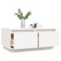 vidaXL Mesa de centro de madera maciza de pino blanco 80x50x35 cm vidaXL Mesa de centro de madera maciza de pino blanco 80x50x35 cm