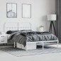 vidaXL Estructura de cama de metal con cabecero blanca 140x190 cm vidaXL Estructura de cama de metal con cabecero blanca 140x190 cm