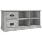 vidaXL Mueble de TV madera contrachapada gris hormigón 102x35,5x47,5cm vidaXL Mueble de TV madera contrachapada gris hormigón 102x35,5x47,5cm