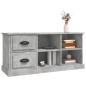 vidaXL Mueble de TV madera contrachapada gris hormigón 102x35,5x47,5cm vidaXL Mueble de TV madera contrachapada gris hormigón 102x35,5x47,5cm