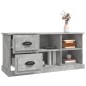 vidaXL Mueble de TV madera contrachapada gris hormigón 102x35,5x47,5cm vidaXL Mueble de TV madera contrachapada gris hormigón 102x35,5x47,5cm