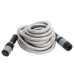 vidaXL Manguera jardín y pulverizador acero inoxidable plata 14mm 30 m