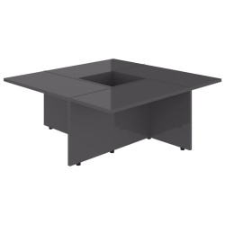 vidaXL Mesa de centro de aglomerado gris brillante 79,5x79,5x30 cm