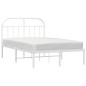 vidaXL Estructura de cama de metal con cabecero blanca 120x200 cm vidaXL Estructura de cama de metal con cabecero blanca 120x200 cm