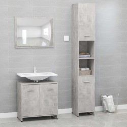 vidaXL Juego muebles de baño 3 piezas madera ingeniería gris hormigón