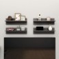 vidaXL Estantes de pared 4 uds contrachapado gris brillo 60x11,5x18 cm