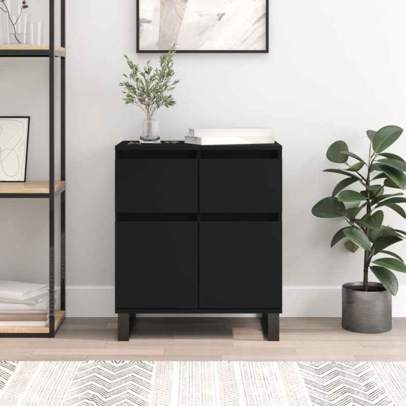 vidaXL Aparador de madera contrachapada negro 60x35x70 cm vidaXL Aparador de madera contrachapada negro 60x35x70 cm
