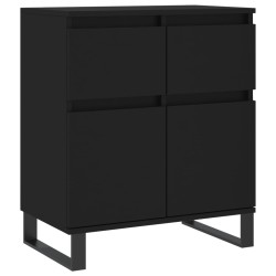 vidaXL Aparador de madera contrachapada negro 60x35x70 cm