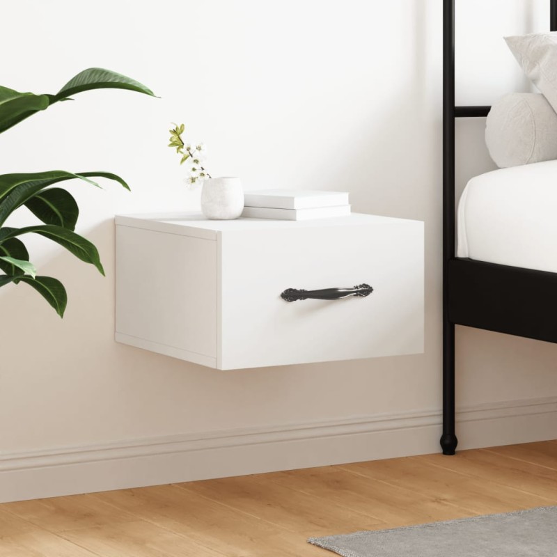 vidaXL Mesita de noche de pared blanco 35x35x20 cm vidaXL Mesita de noche de pared blanco 35x35x20 cm