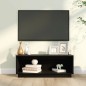 vidaXL Mueble de TV de madera maciza de pino negro 90x35x35 cm vidaXL Mueble de TV de madera maciza de pino negro 90x35x35 cm
