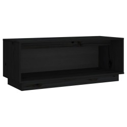 vidaXL Mueble de TV de madera maciza de pino negro 90x35x35 cm