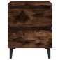 vidaXL Mesita de noche 2 uds patas de metal roble ahumado 40x35x50 cm