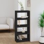 vidaXL Estantería/divisor de espacios madera pino negro 60x30x135,5 cm