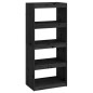 vidaXL Estantería/divisor de espacios madera pino negro 60x30x135,5 cm