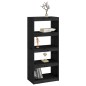 vidaXL Estantería/divisor de espacios madera pino negro 60x30x135,5 cm