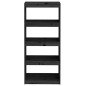 vidaXL Estantería/divisor de espacios madera pino negro 60x30x135,5 cm