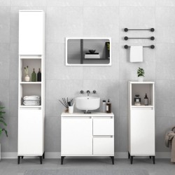 vidaXL Armario de baño madera contrachapada blanco 30x30x190 cm