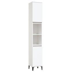 vidaXL Armario de baño madera contrachapada blanco 30x30x190 cm