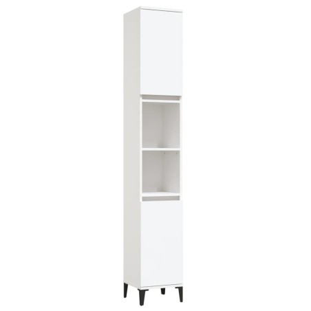 vidaXL Armario de baño madera contrachapada blanco 30x30x190 cm