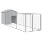 vidaXL Caseta perros tejado acero galvanizado gris claro 117x405x123cm