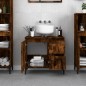 vidaXL Armario de baño madera contrachapada roble ahumado 65x33x60 cm vidaXL Armario de baño madera contrachapada roble ahumado 65x33x60 cm