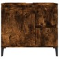 vidaXL Armario de baño madera contrachapada roble ahumado 65x33x60 cm vidaXL Armario de baño madera contrachapada roble ahumado 65x33x60 cm
