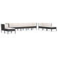 vidaXL Set de muebles de jardín 10 pzas cojines ratán sintético negro vidaXL Set de muebles de jardín 10 pzas cojines ratán sintético negro
