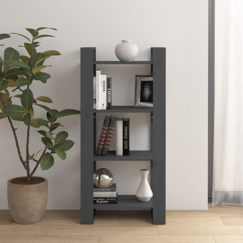 vidaXL Estantería/divisor de espacios madera maciza gris 60x35x125 cm vidaXL Estantería/divisor de espacios madera maciza gris 60x35x125 cm