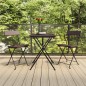 vidaXL Muebles de cafetería plegables 3 piezas ratán sintético marrón vidaXL Muebles de cafetería plegables 3 piezas ratán sintético marrón