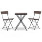 vidaXL Muebles de cafetería plegables 3 piezas ratán sintético marrón vidaXL Muebles de cafetería plegables 3 piezas ratán sintético marrón
