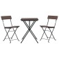 vidaXL Muebles de cafetería plegables 3 piezas ratán sintético marrón vidaXL Muebles de cafetería plegables 3 piezas ratán sintético marrón