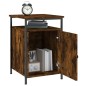 vidaXL Mesita de noche madera contrachapada roble ahumado 40x42x60 cm vidaXL Mesita de noche madera contrachapada roble ahumado 40x42x60 cm