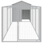 vidaXL Caseta perros tejado acero galvanizado gris claro 117x405x123cm