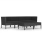 vidaXL Set de muebles de jardín 6 pzas y cojines ratán sintético negro vidaXL Set de muebles de jardín 6 pzas y cojines ratán sintético negro