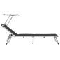 vidaXL Tumbonas plegables con toldo 2 uds aluminio y textilene negro vidaXL Tumbonas plegables con toldo 2 uds aluminio y textilene negro
