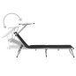 vidaXL Tumbonas plegables con toldo 2 uds aluminio y textilene negro vidaXL Tumbonas plegables con toldo 2 uds aluminio y textilene negro