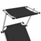 vidaXL Tumbonas plegables con toldo 2 uds aluminio y textilene negro vidaXL Tumbonas plegables con toldo 2 uds aluminio y textilene negro