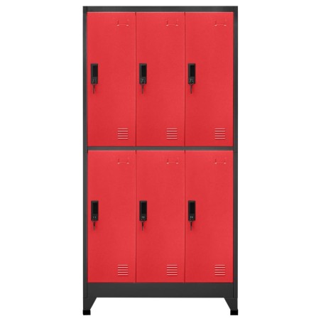 vidaXL Taquilla de acero gris antracita y rojo 90x45x180 cm