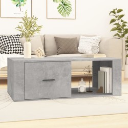 vidaXL Mesa de centro madera contrachapada gris hormigón 100x50,5x35cm