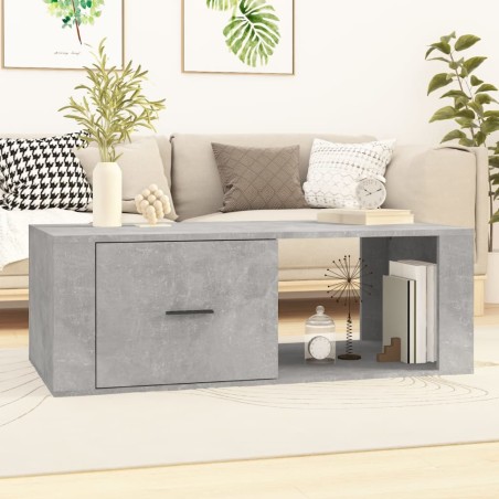 vidaXL Mesa de centro madera contrachapada gris hormigón 100x50,5x35cm