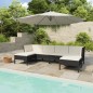 vidaXL Set de muebles de jardín 6 pzas y cojines ratán sintético negro