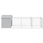 vidaXL Caseta perros tejado acero galvanizado gris claro 117x405x123cm
