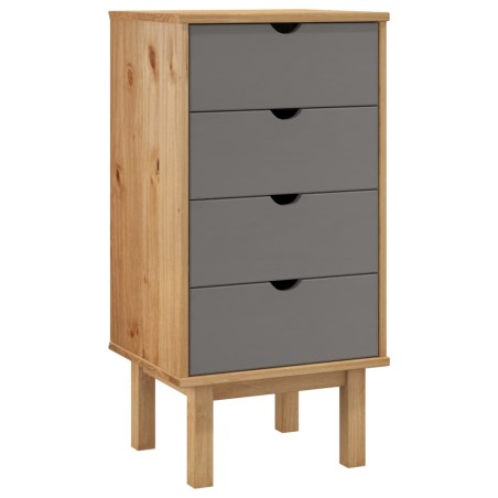 vidaXL Cajonera OTTA madera maciza de pino marrón y gris 45x39x90 cm