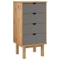 vidaXL Cajonera OTTA madera maciza de pino marrón y gris 45x39x90 cm vidaXL Cajonera OTTA madera maciza de pino marrón y gris 45x39x90 cm