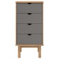 vidaXL Cajonera OTTA madera maciza de pino marrón y gris 45x39x90 cm vidaXL Cajonera OTTA madera maciza de pino marrón y gris 45x39x90 cm