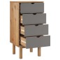 vidaXL Cajonera OTTA madera maciza de pino marrón y gris 45x39x90 cm vidaXL Cajonera OTTA madera maciza de pino marrón y gris 45x39x90 cm