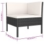 vidaXL Set de muebles de jardín 6 pzas y cojines ratán sintético negro