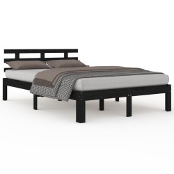 vidaXL Estructura de cama de madera maciza negro 200x200 cm