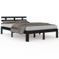 vidaXL Estructura de cama de madera maciza negro 200x200 cm vidaXL Estructura de cama de madera maciza negro 200x200 cm