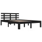vidaXL Estructura de cama de madera maciza negro 200x200 cm vidaXL Estructura de cama de madera maciza negro 200x200 cm